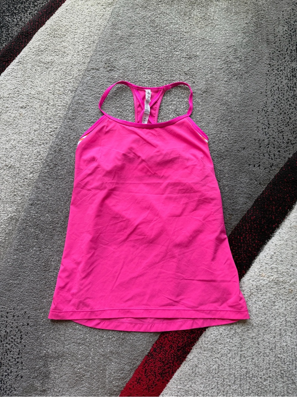 lululemon athletica Bright Pink Racer Back Built In Bralette Tank Top